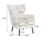 Stylish Wing Back Velvet Accent Chair by Christopher Knight Home