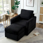 GDFStudio Classic Corduroy Club Chair with Ottoman