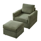 GDFStudio Classic Corduroy Club Chair with Ottoman