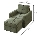GDFStudio Classic Corduroy Club Chair with Ottoman
