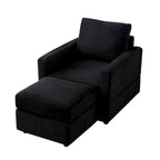 GDFStudio Classic Corduroy Club Chair with Ottoman
