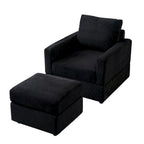 GDFStudio Classic Corduroy Club Chair with Ottoman