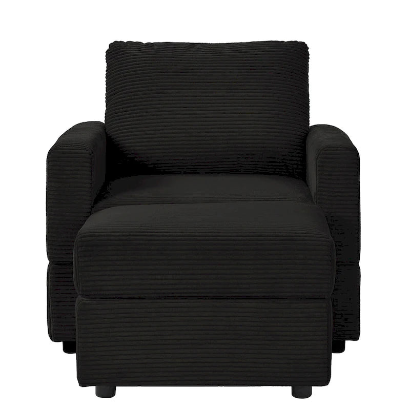 GDFStudio Classic Corduroy Club Chair with Ottoman