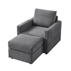 GDFStudio Classic Corduroy Club Chair with Ottoman