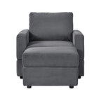 GDFStudio Classic Corduroy Club Chair with Ottoman