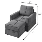 GDFStudio Classic Corduroy Club Chair with Ottoman