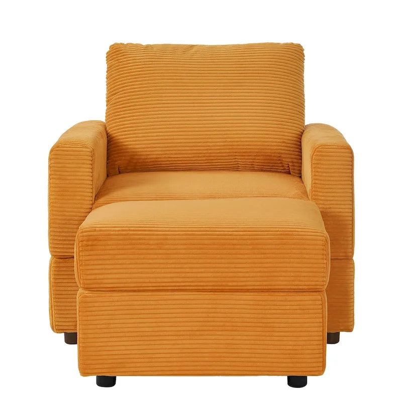 GDFStudio Classic Corduroy Club Chair with Ottoman