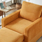GDFStudio Classic Corduroy Club Chair with Ottoman