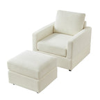 GDFStudio Classic Corduroy Club Chair with Ottoman