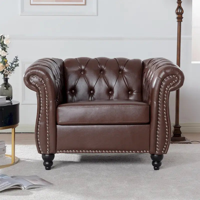 Christopher Knight Home- Winston Chesterfield-clubfauteuil van PU-leer