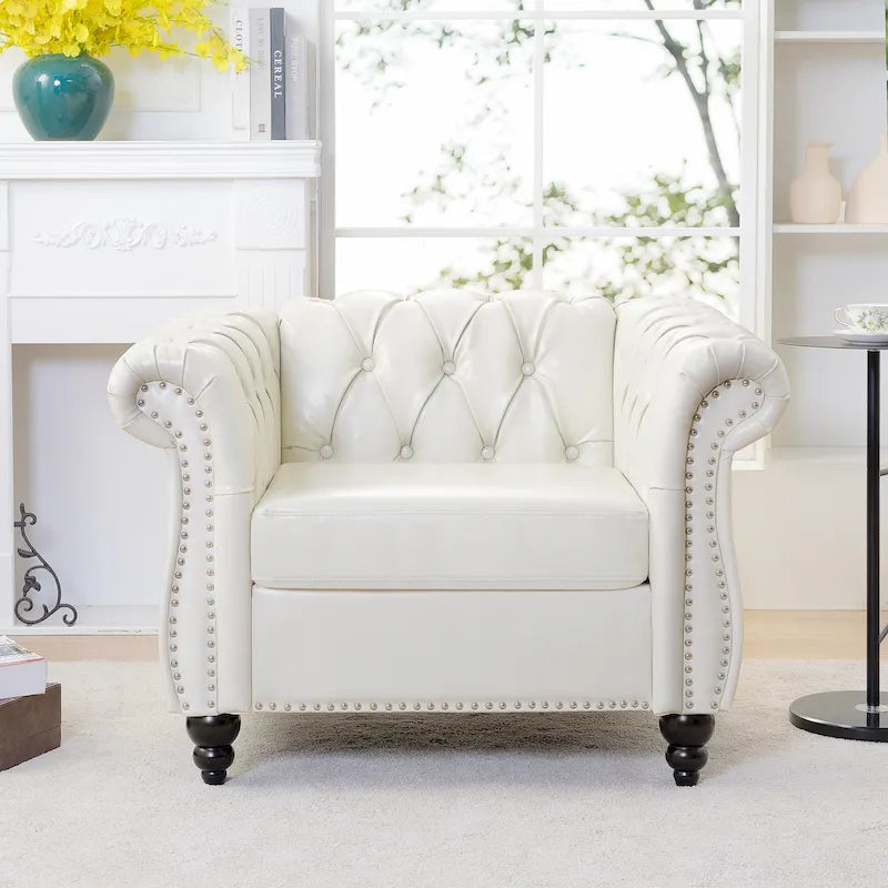 Christopher Knight Home- Winston Chesterfield-clubfauteuil van PU-leer