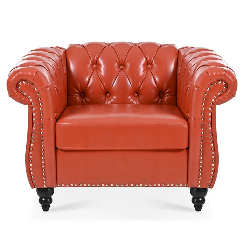 Christopher Knight Home- Winston PU Leather Chesterfield Club Chair