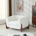 Moderne Tina-gestoffeerde clubfauteuil van bouclé met armleuningen van Christopher Knight Home