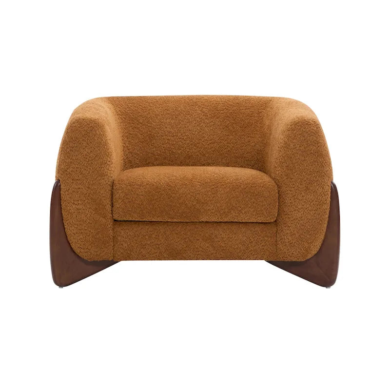 Moderne Tina-gestoffeerde clubfauteuil van bouclé met armleuningen van Christopher Knight Home