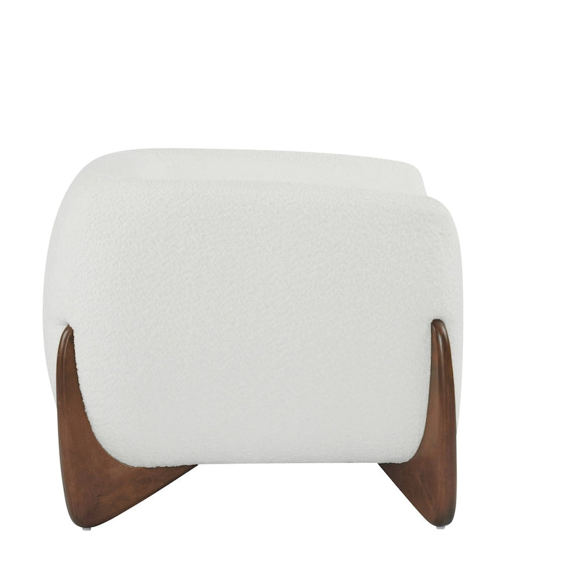 Moderne Tina-gestoffeerde clubfauteuil van bouclé met armleuningen van Christopher Knight Home