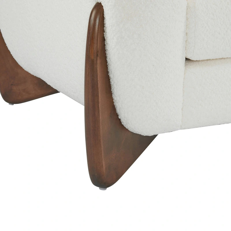 Moderne Tina-gestoffeerde clubfauteuil van bouclé met armleuningen van Christopher Knight Home
