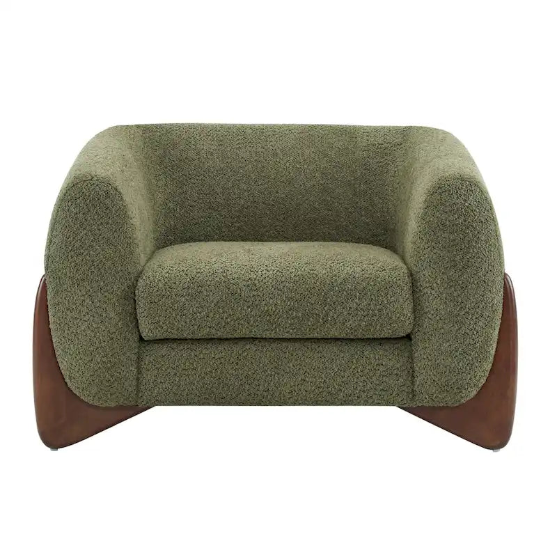 Moderne Tina-gestoffeerde clubfauteuil van bouclé met armleuningen van Christopher Knight Home