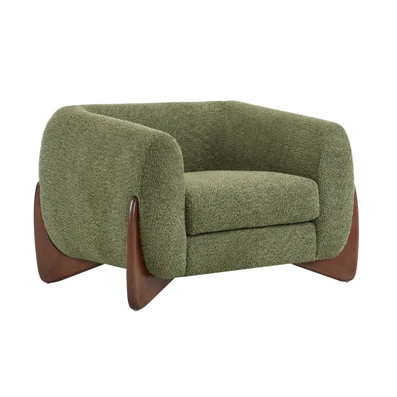 Moderne Tina-gestoffeerde clubfauteuil van bouclé met armleuningen van Christopher Knight Home