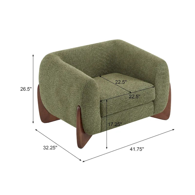 Moderne Tina-gestoffeerde clubfauteuil van bouclé met armleuningen van Christopher Knight Home