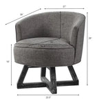 GDFStudio Swivel Accent Chair with Cross-shaped Wooden Base