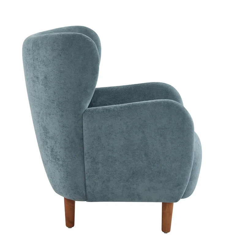Christopher Knight Home - Parmelee Upholstered Wingback Club Chair with Plush Velvet and Solid Wood Legs