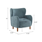 Christopher Knight Home - Parmelee Upholstered Wingback Club Chair with Plush Velvet and Solid Wood Legs