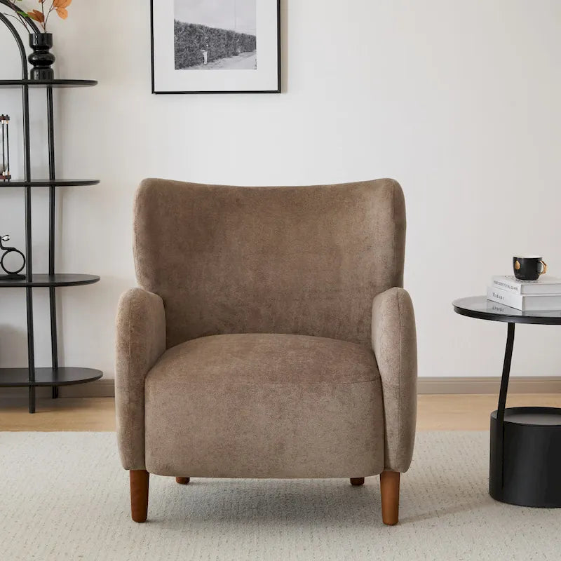Christopher Knight Home - Parmelee Upholstered Wingback Club Chair with Plush Velvet and Solid Wood Legs