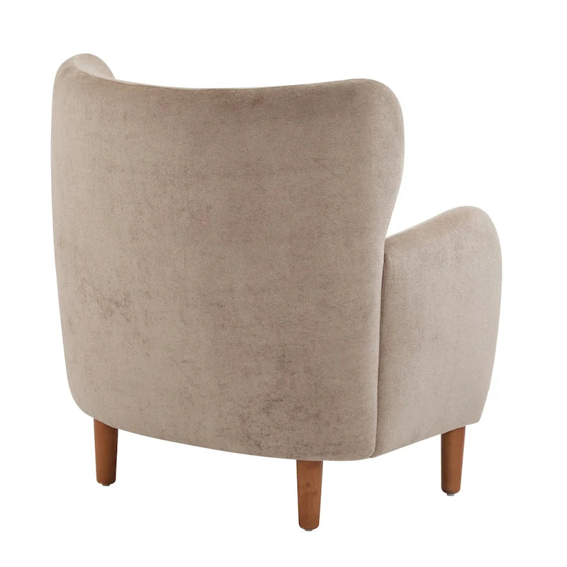 Christopher Knight Home - Parmelee Upholstered Wingback Club Chair with Plush Velvet and Solid Wood Legs