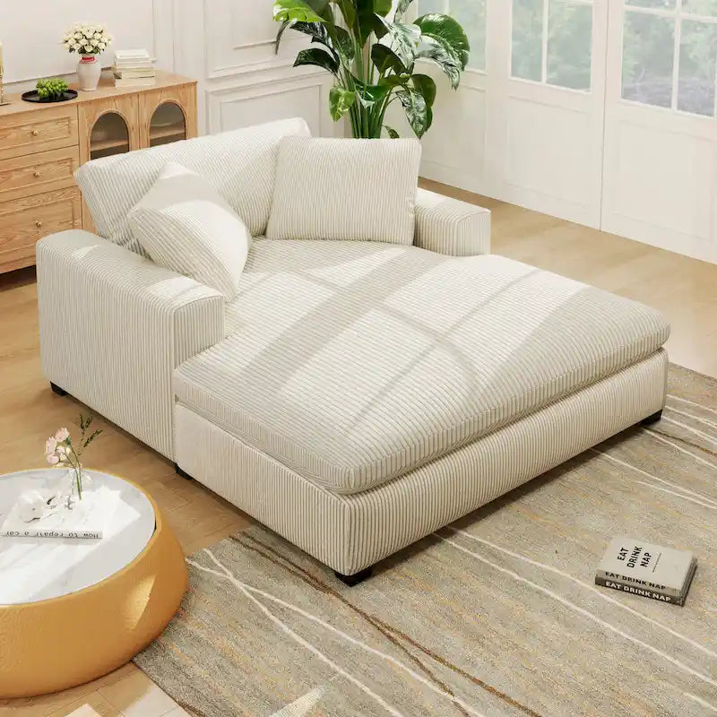 Modern Fabric Oversized Sofa Chaise Lounge