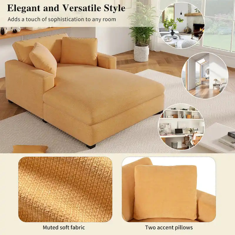 Modern Fabric Oversized Sofa Chaise Lounge