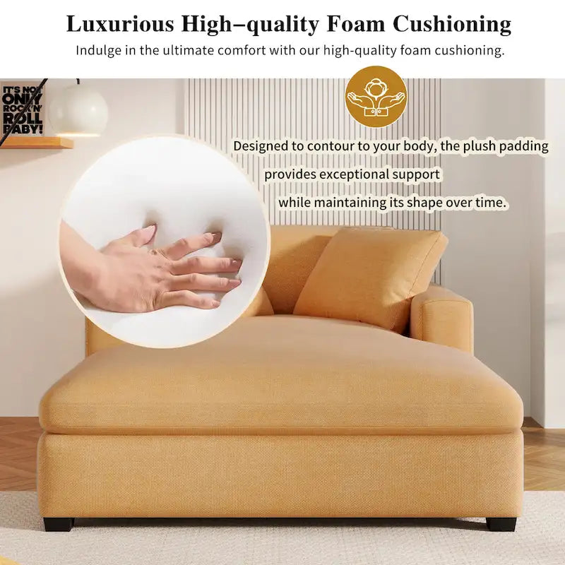 Modern Fabric Oversized Sofa Chaise Lounge