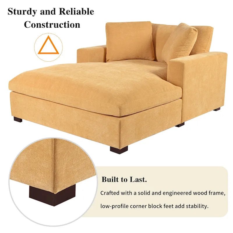 Modern Fabric Oversized Sofa Chaise Lounge