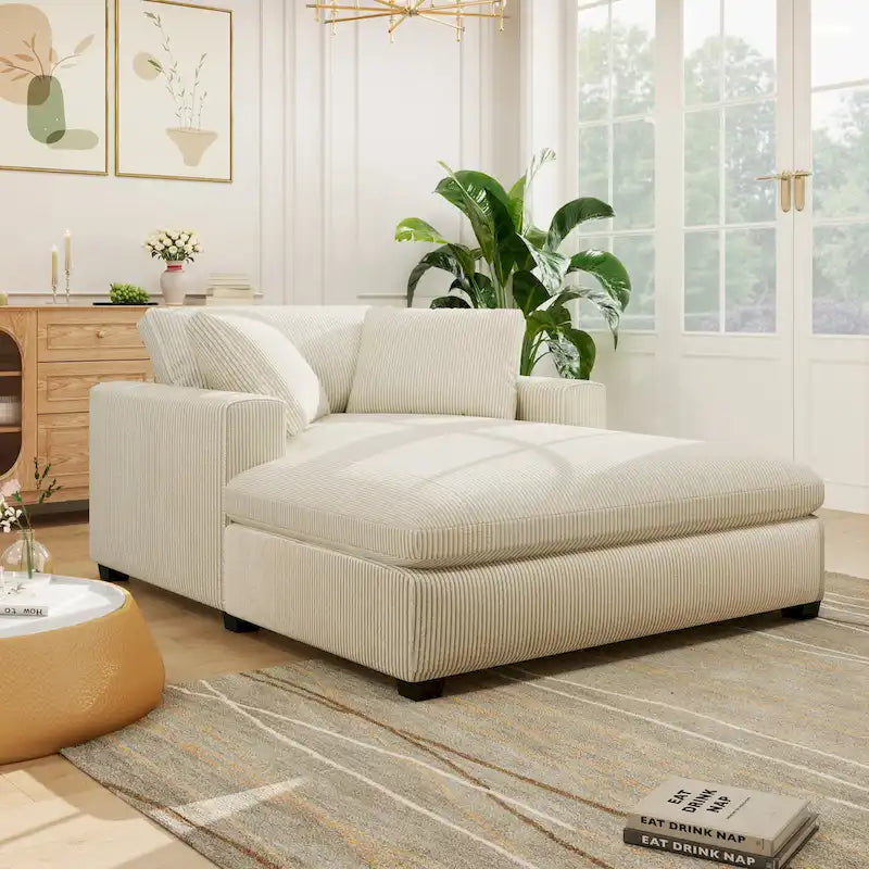 Modern Fabric Oversized Sofa Chaise Lounge