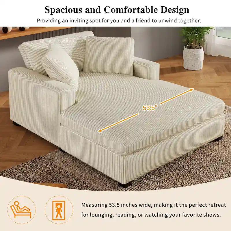 Modern Fabric Oversized Sofa Chaise Lounge