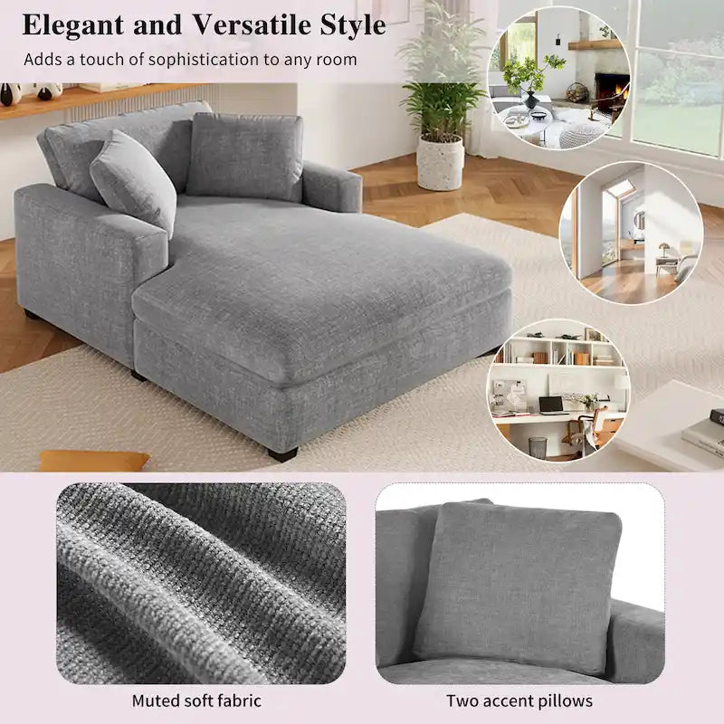 Modern Fabric Oversized Sofa Chaise Lounge