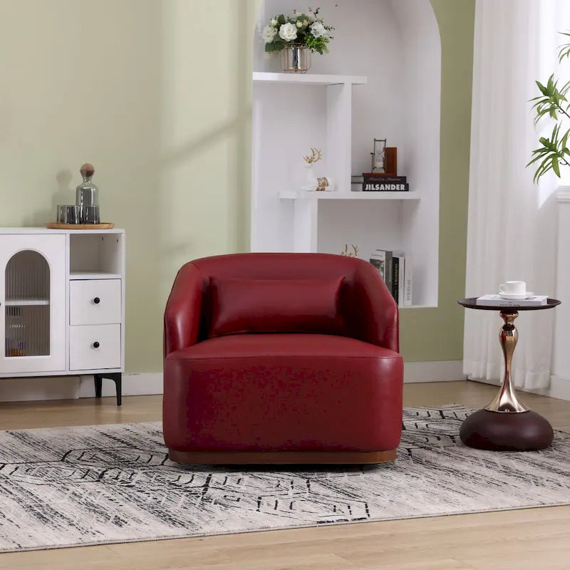 GDFStudio - Mia Chenille Fabric Swivel Accent Chair with Comfortable Cushions and Sturdy Base