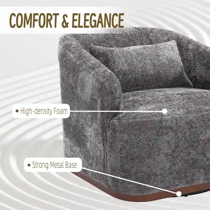 GDFStudio - Mia Chenille Fabric Swivel Accent Chair with Comfortable Cushions and Sturdy Base