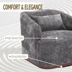 GDFStudio - Mia Chenille Fabric Swivel Accent Chair with Comfortable Cushions and Sturdy Base