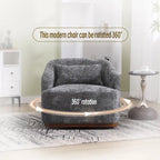 GDFStudio - Mia Chenille Fabric Swivel Accent Chair with Comfortable Cushions and Sturdy Base