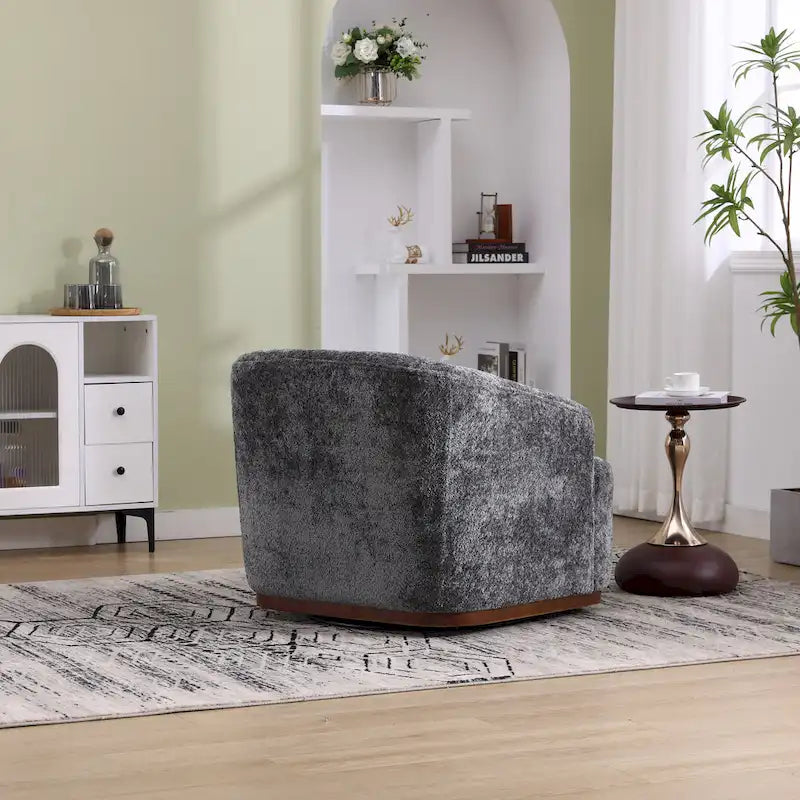 GDFStudio - Mia Chenille Fabric Swivel Accent Chair with Comfortable Cushions and Sturdy Base