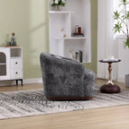 GDFStudio - Mia Chenille Fabric Swivel Accent Chair with Comfortable Cushions and Sturdy Base