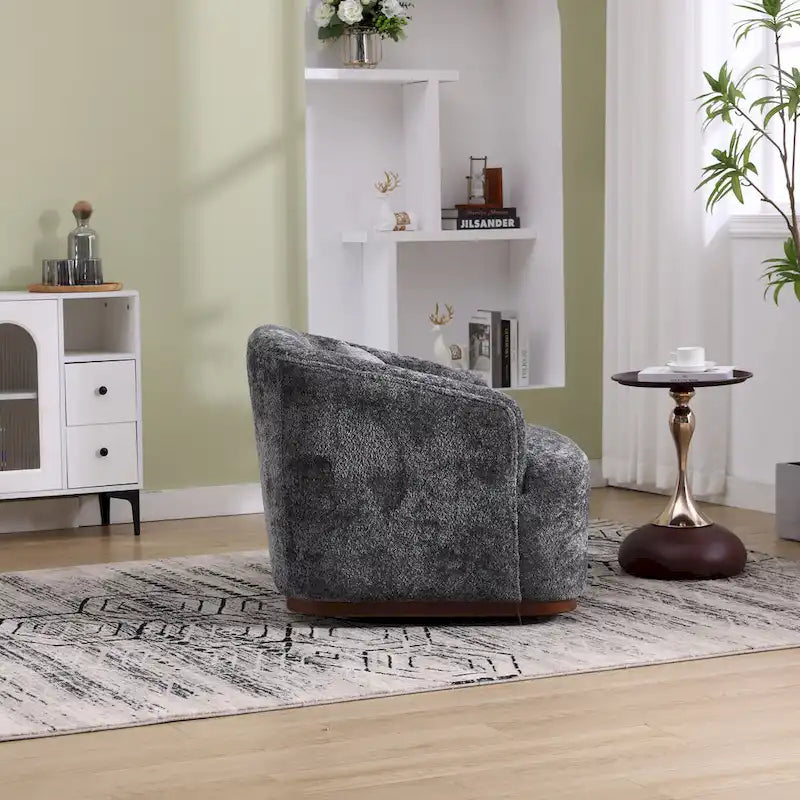 GDFStudio - Mia Chenille Fabric Swivel Accent Chair with Comfortable Cushions and Sturdy Base