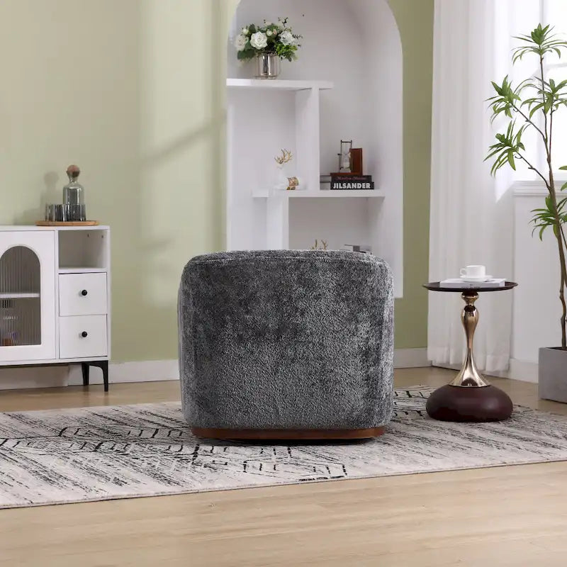 GDFStudio - Mia Chenille Fabric Swivel Accent Chair with Comfortable Cushions and Sturdy Base