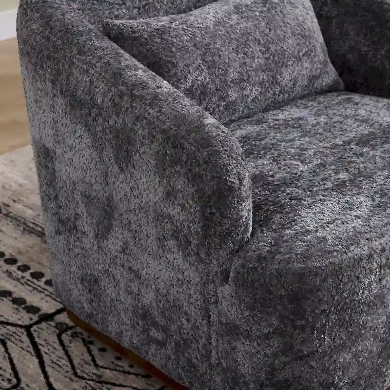 GDFStudio - Mia Chenille Fabric Swivel Accent Chair with Comfortable Cushions and Sturdy Base