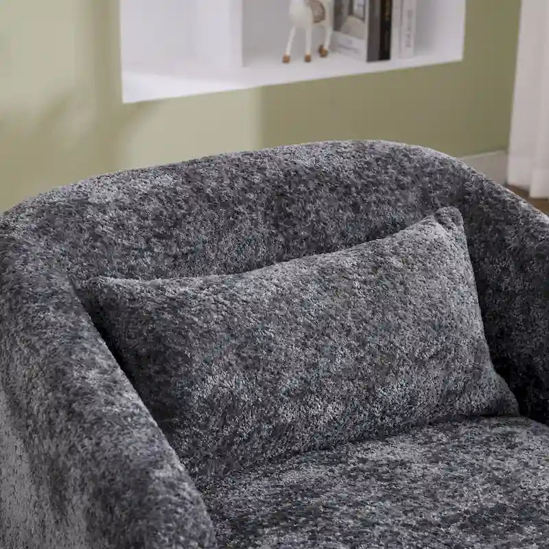 GDFStudio - Mia Chenille Fabric Swivel Accent Chair with Comfortable Cushions and Sturdy Base