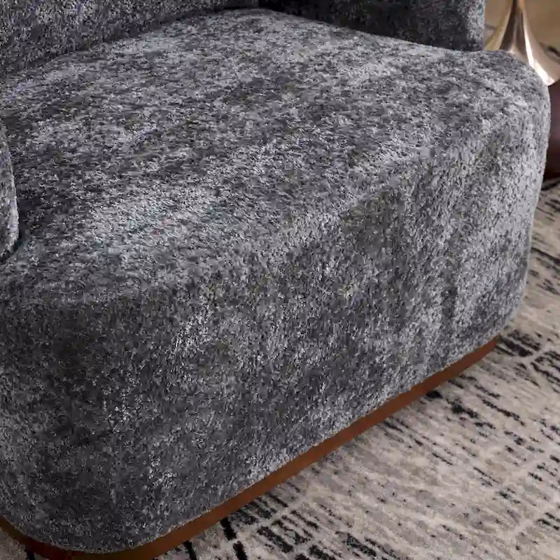 GDFStudio - Mia Chenille Fabric Swivel Accent Chair with Comfortable Cushions and Sturdy Base