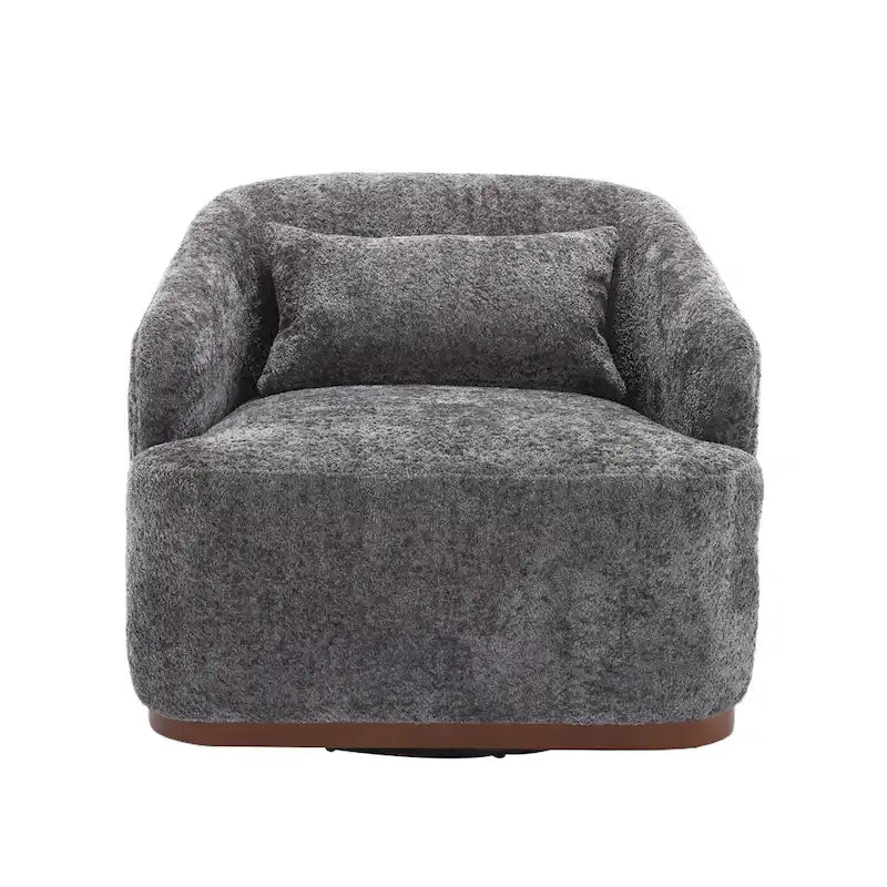 GDFStudio - Mia Chenille Fabric Swivel Accent Chair with Comfortable Cushions and Sturdy Base