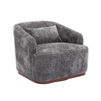 GDFStudio - Mia Chenille Fabric Swivel Accent Chair with Comfortable Cushions and Sturdy Base