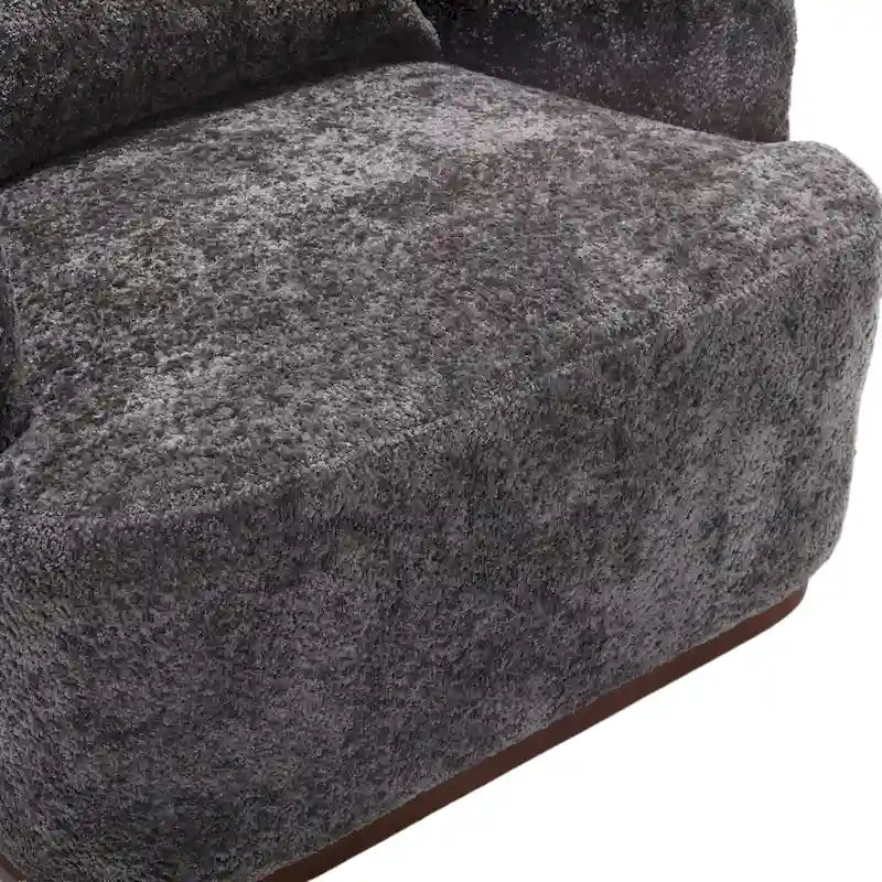 GDFStudio - Mia Chenille Fabric Swivel Accent Chair with Comfortable Cushions and Sturdy Base
