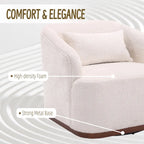 GDFStudio - Mia Chenille Fabric Swivel Accent Chair with Comfortable Cushions and Sturdy Base